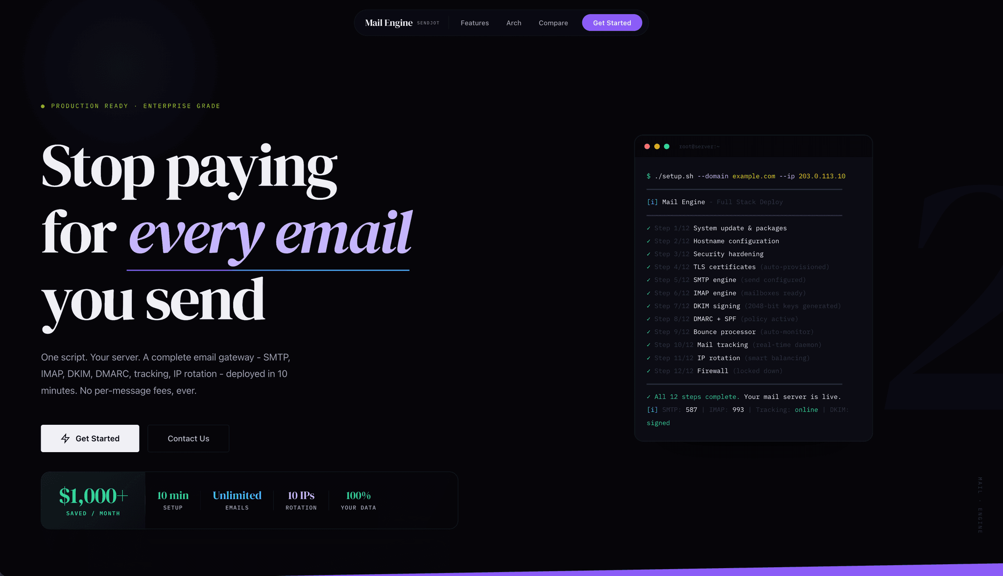 MailEngine — Self-hosted email infrastructure powered by SendJot